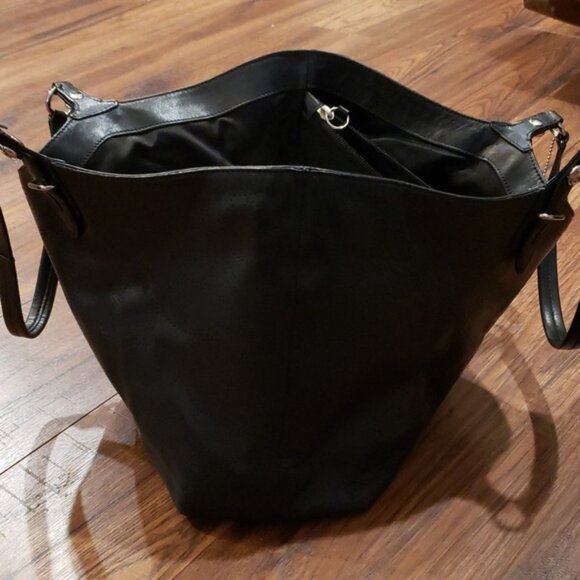 COACH Signature Black Perforated Leather Carly Tote F16598 - Picture 5 of 15